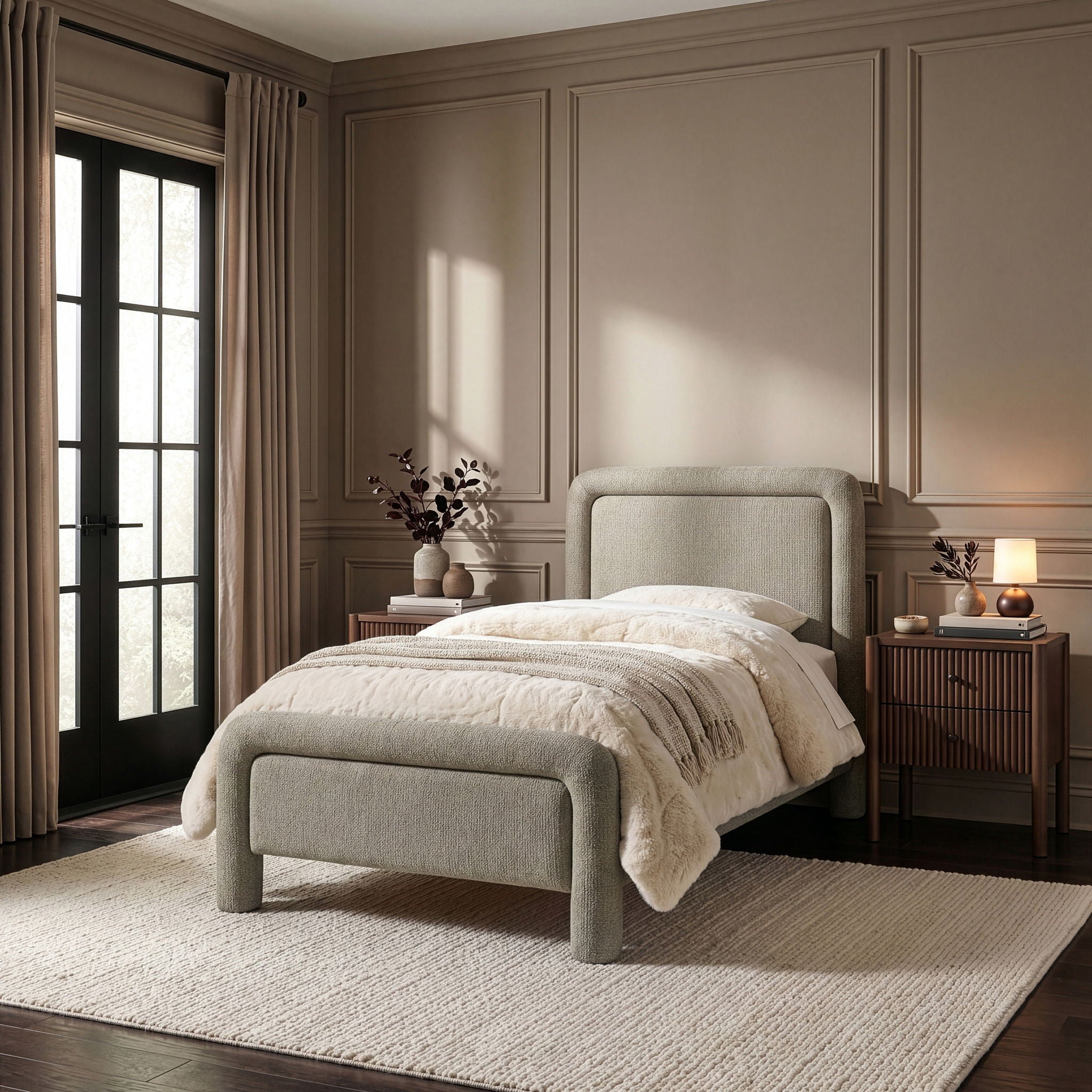 Baylor - Fabric With Interwoven Chenille Upholstered Bed