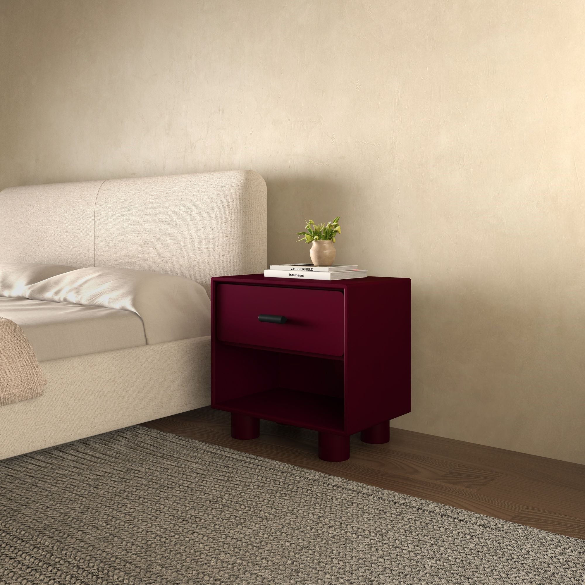 Jolene - Accent Nightstand - Deep Red
