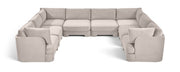 Hammond - Velvet Performance Fabric Upholstered 8 Piece U-Shaped Sectional