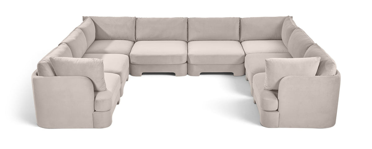 Hammond - Velvet Performance Fabric Upholstered 8 Piece U-Shaped Sectional