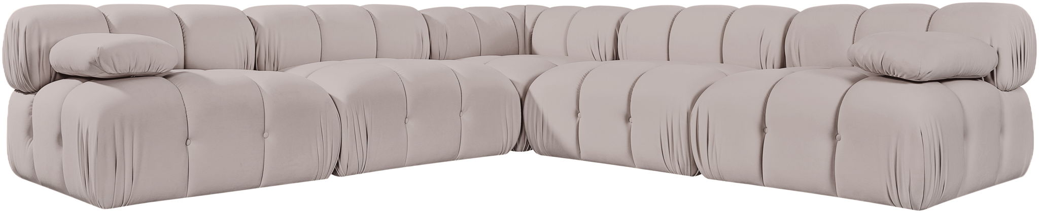 Orin - Velvet Fabric 5 Piece Modular Sectional