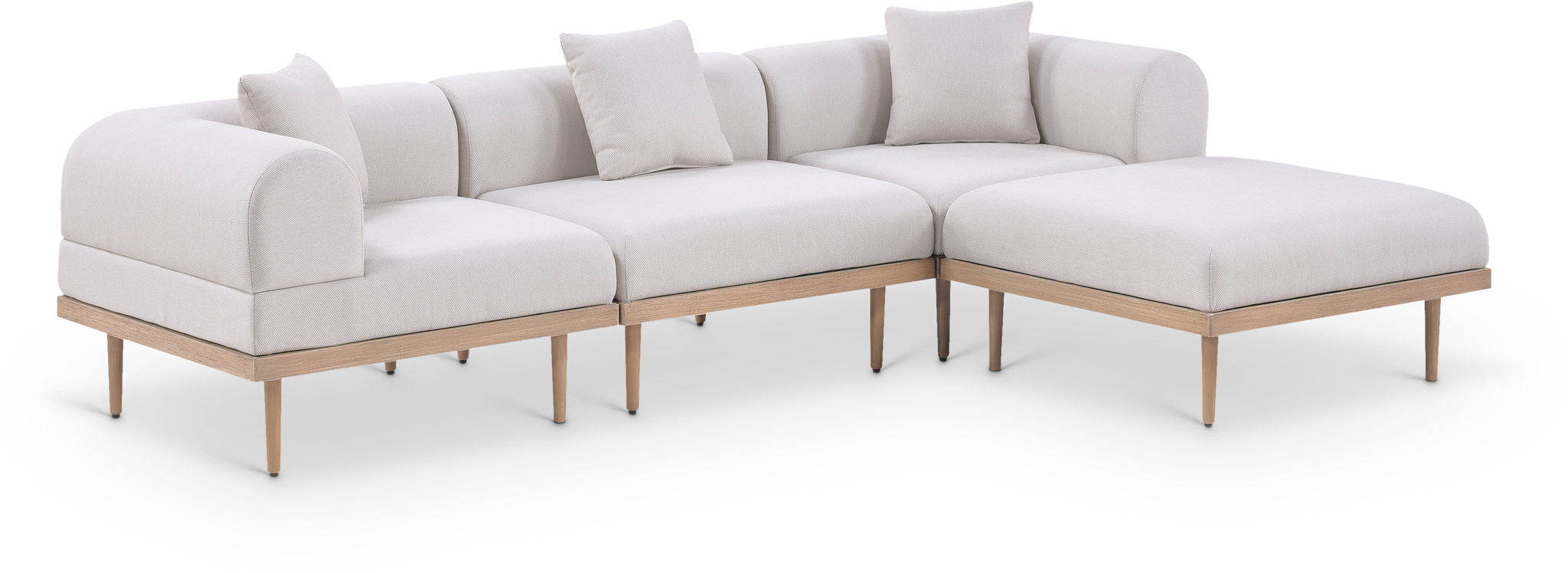 Laguna - 4 Piece 106.5" Upholstered Outdoor Patio Modular Sectional