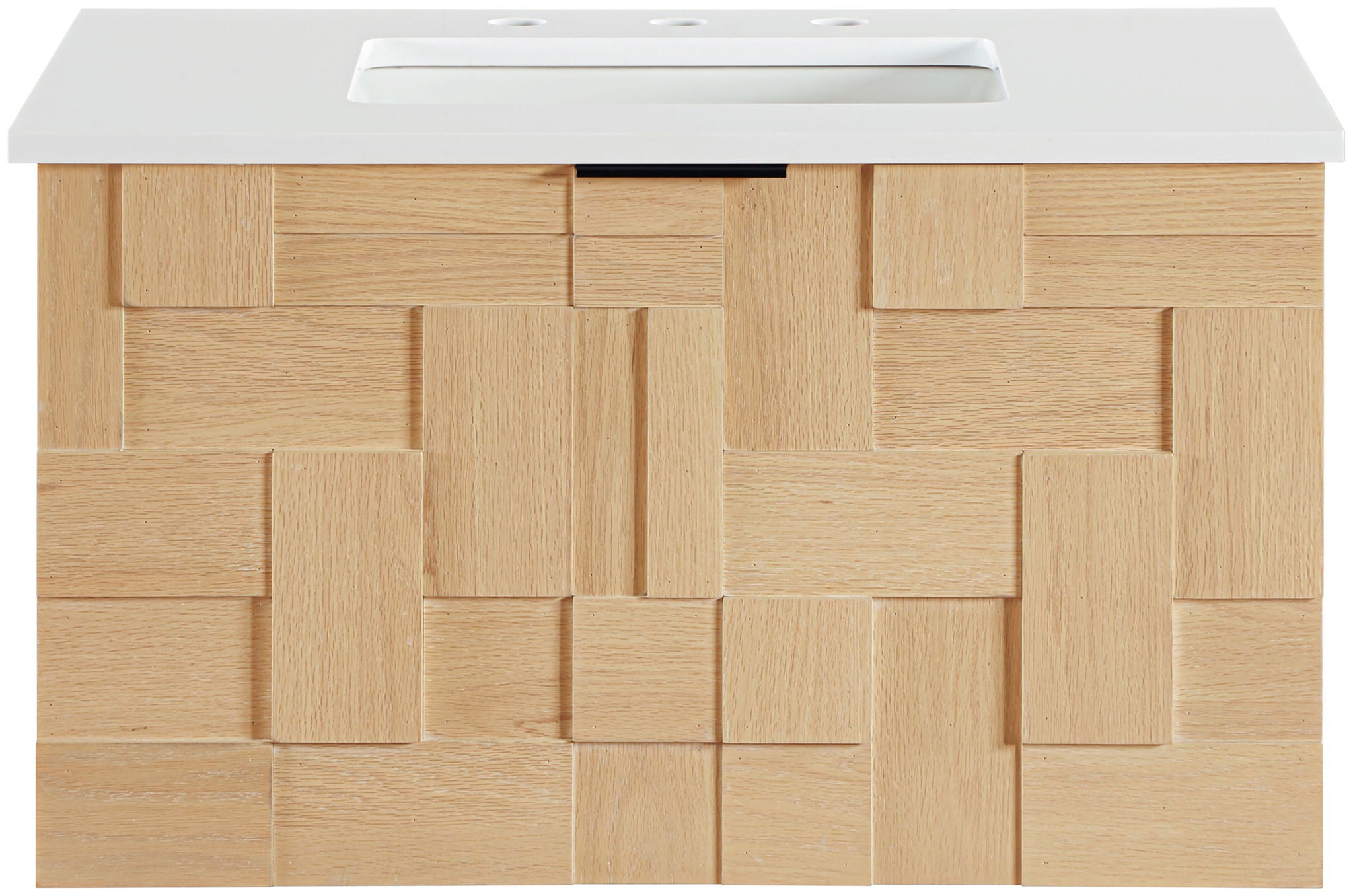 Leonardo - Engineered Stone And Solid Wood 24" Wall Mounted Bathroom Vanity