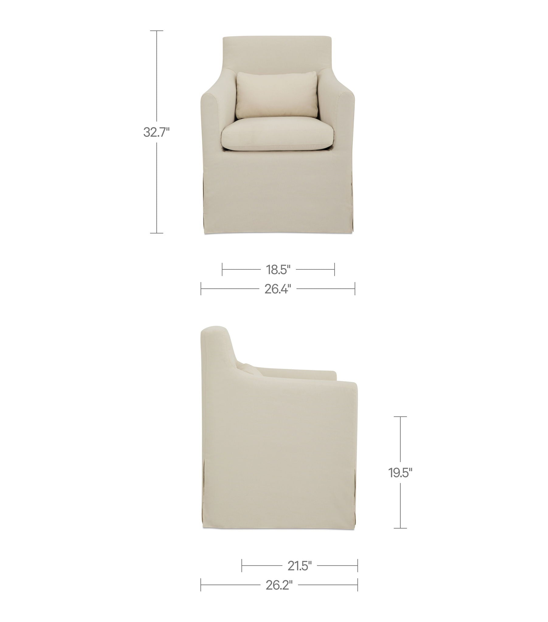 Lydia - Outdoor Slipcover Dining Chair - Cream
