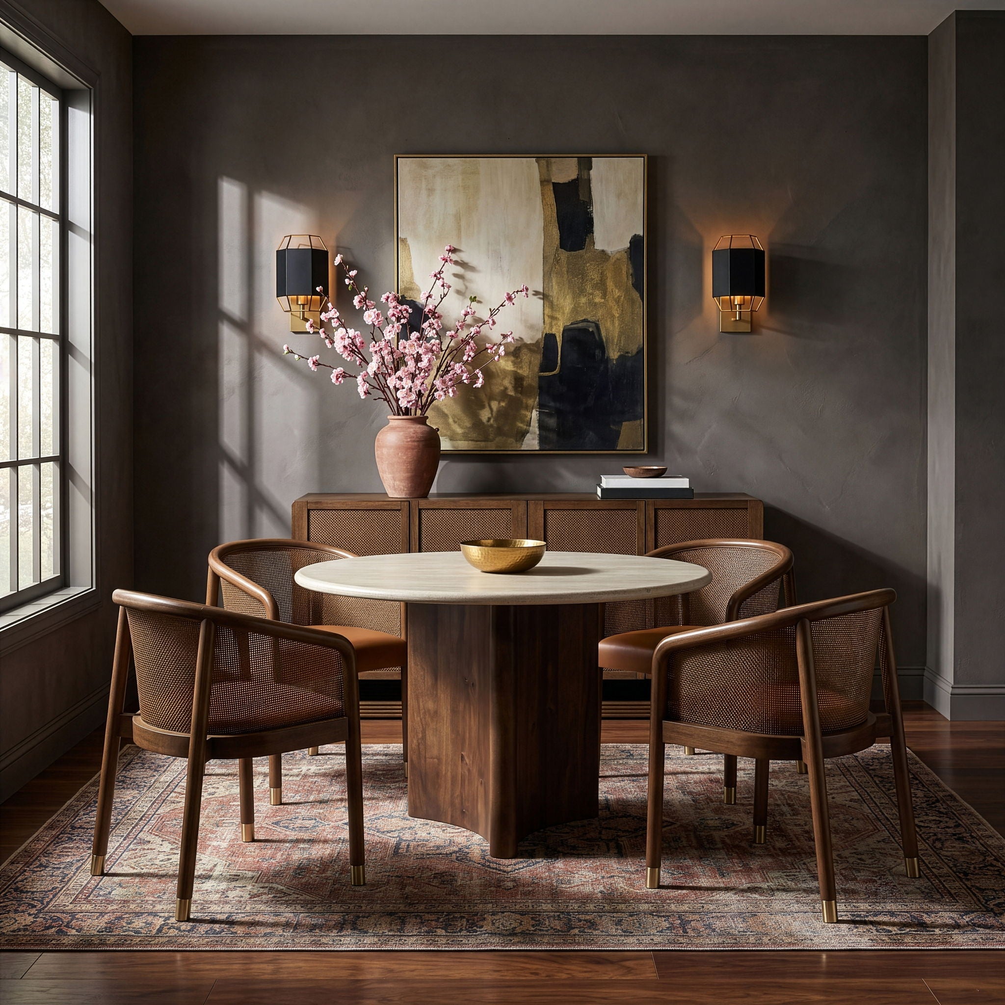 Sylvan - Vegan Leather Dining Chair (Set of 2) - Brown Frame