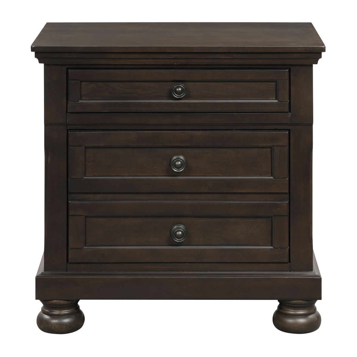 Begonia - Nightstand With Hidden Drawer - Grayish Brown