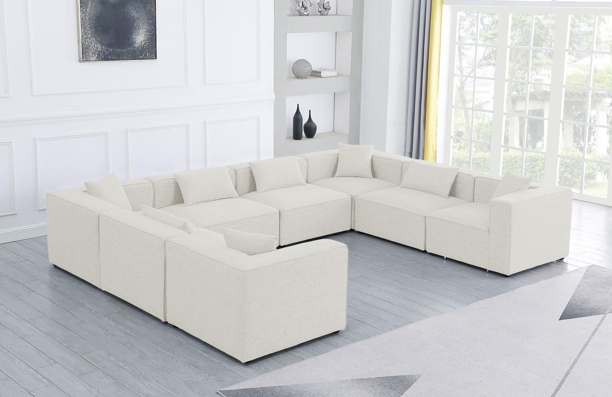 Cube - Linen 8 Piece Modular Sectional