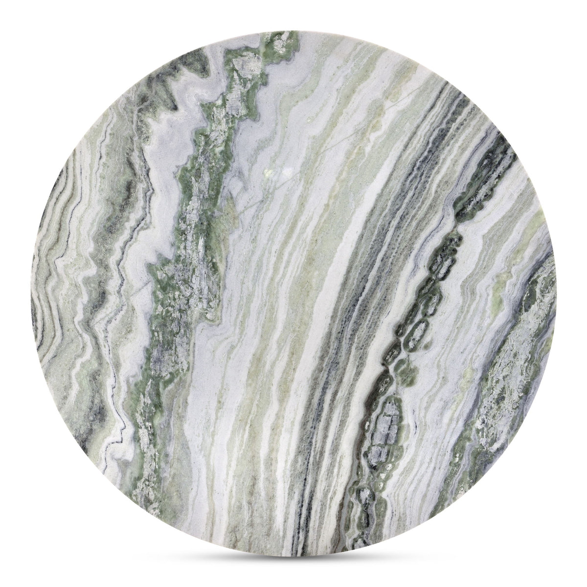 Celia - Round Dining Table - Green / Onyx Marble