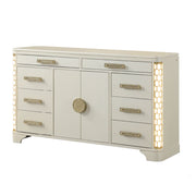 Jasmine - 8 Drawer Dresser With Side LED Lightning - Beige