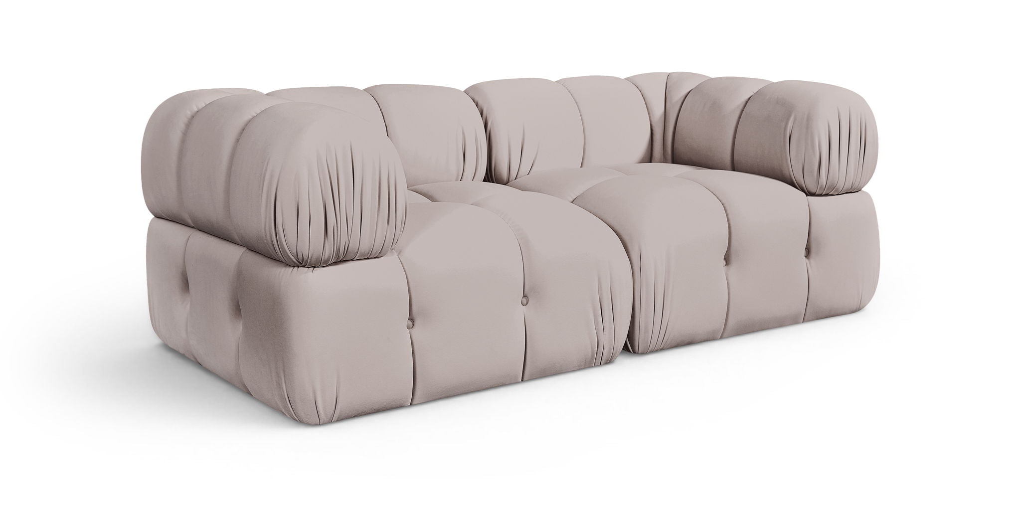 Orin - Velvet Performance Fabric Upholstered 2 Piece Modular Sofa (2 Corner Chairs)