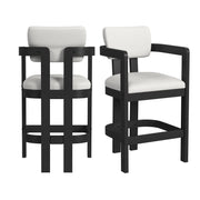 Portland - Arm Barstool (Set of 2) - Black / White
