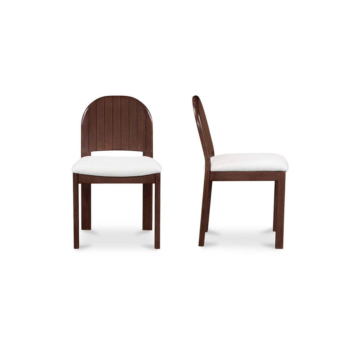 Emil - Dining Chair (Set of 2) - Cream / White / Dark Brown
