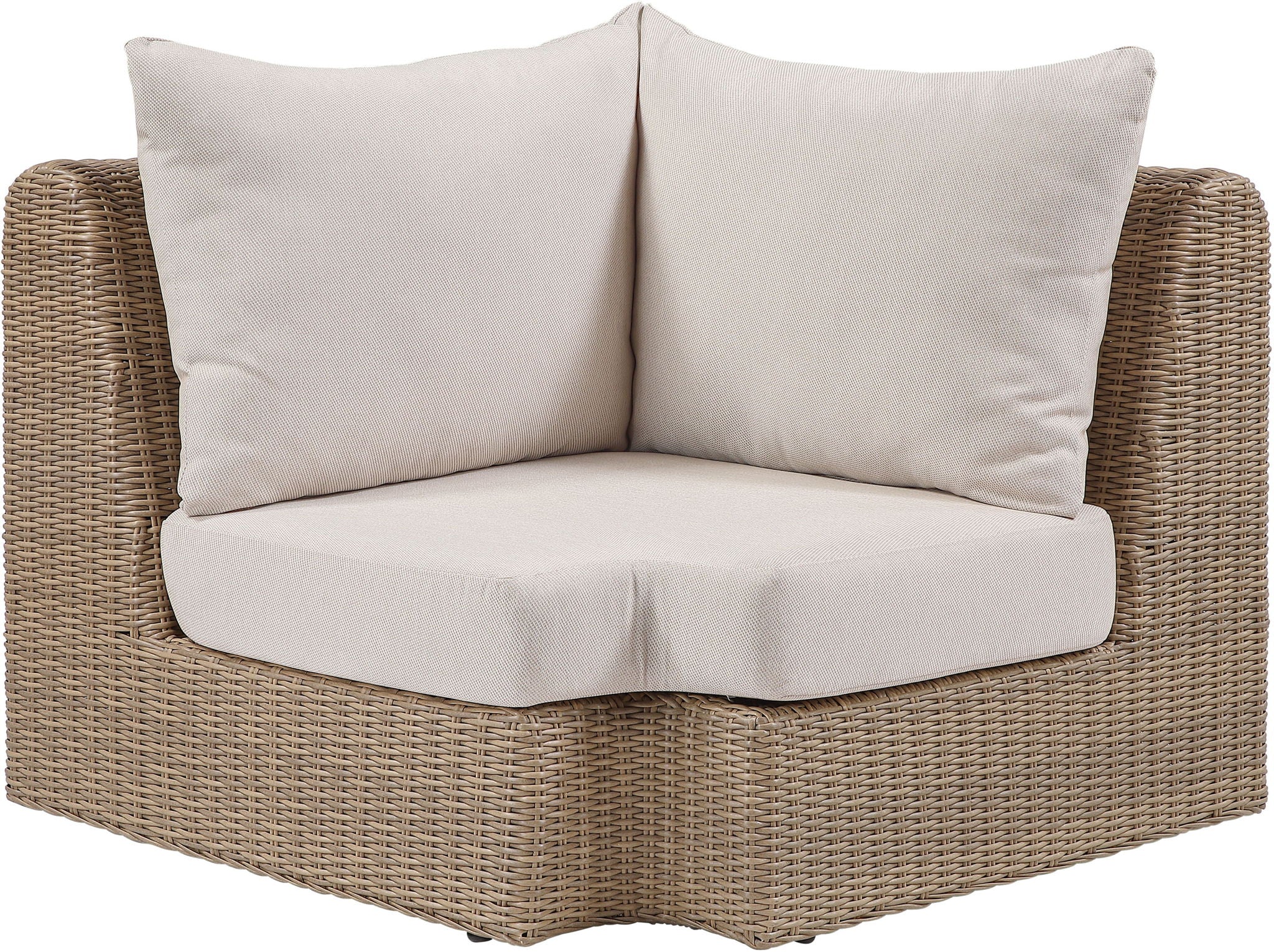 Seacrest - Olefin Water Resistant Fabric And Wicker Outdoor Patio Corner Chair