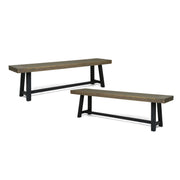 Cloud - Outdoor Bench With Acacia Wood Frame And Slat Panel Design