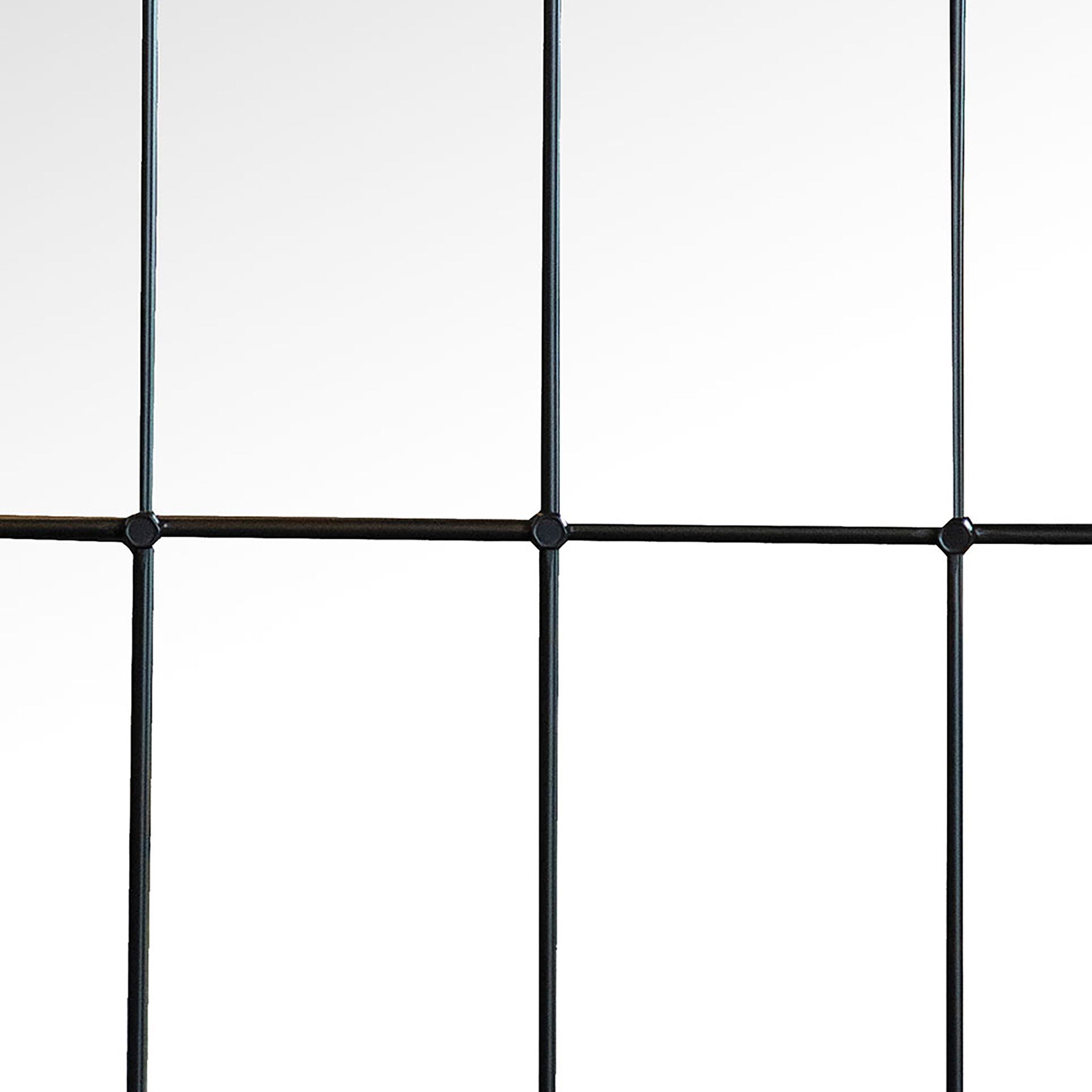 Harvik - Window Pane Wall Mirror With Linear Trim - Black