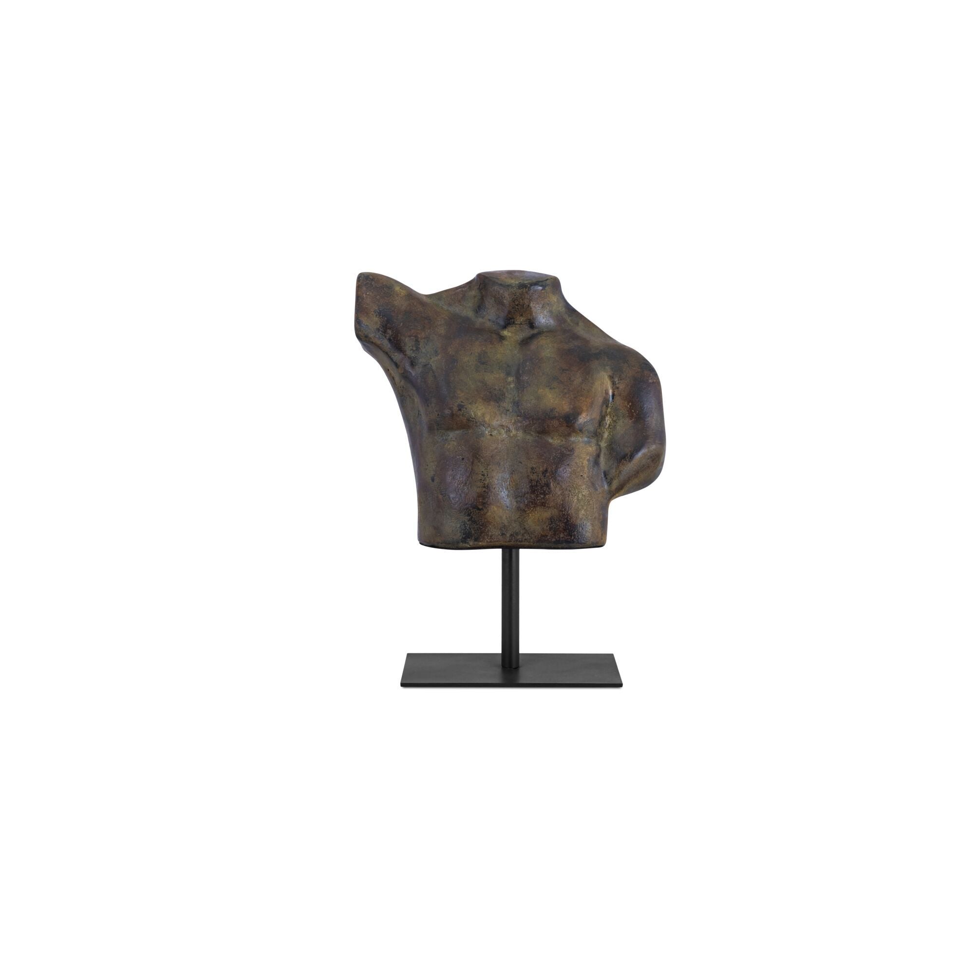 Victor - Cast Aluminum Sculpture - Dark Green Patina / Brown