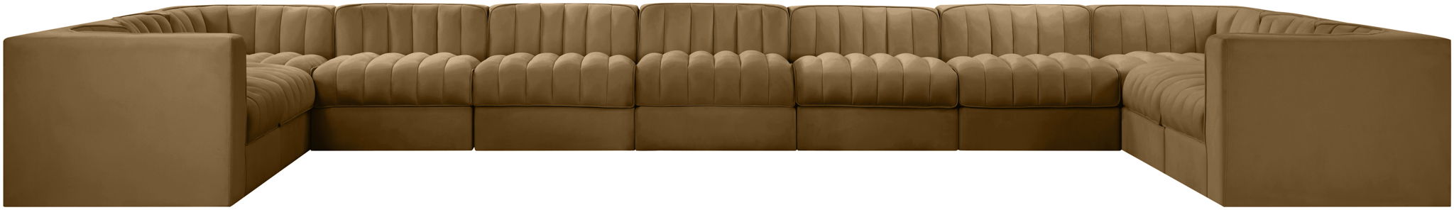Rummi - Velvet Performance Fabric Upholstered 11 Piece Modular Sectional