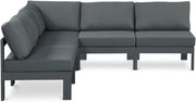 Nizuc - Outdoor Patio 5 Piece Modular Sectional With Gray Frame