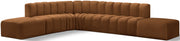 Arc - Velvet 7 Piece Corner Modular Sofa - Saddle