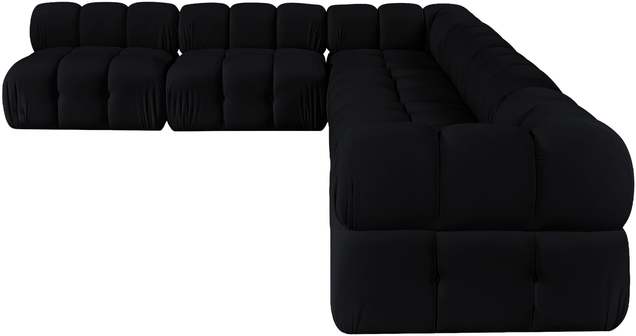 Orin - Velvet 6 Piece Modular L-Shaped Sectional