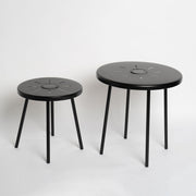 Solar Powered Side Table With LED Light, Outdoor / Indoor - Black