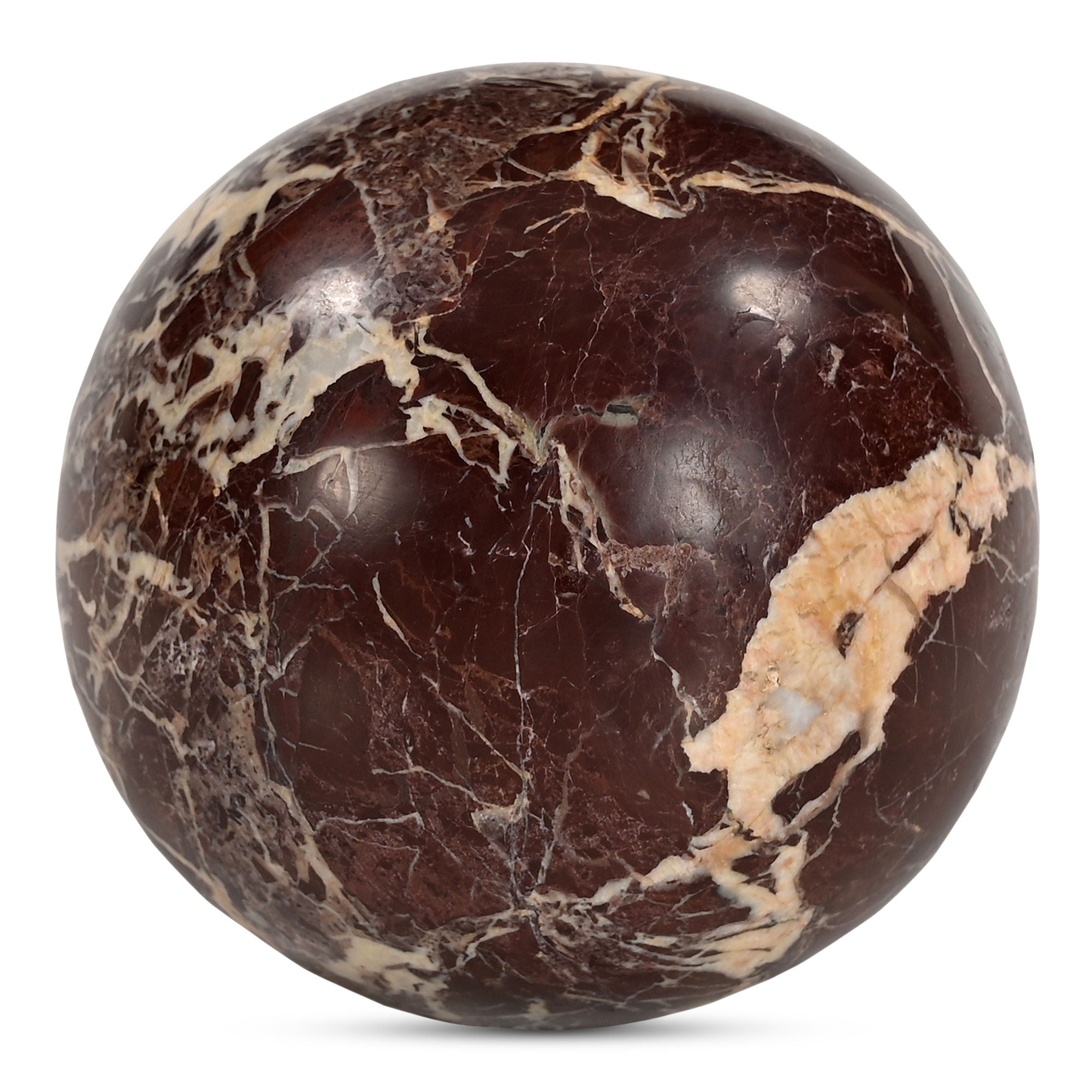 Odessa - Sphere Tabletop Accent - Red / Levanto Marble