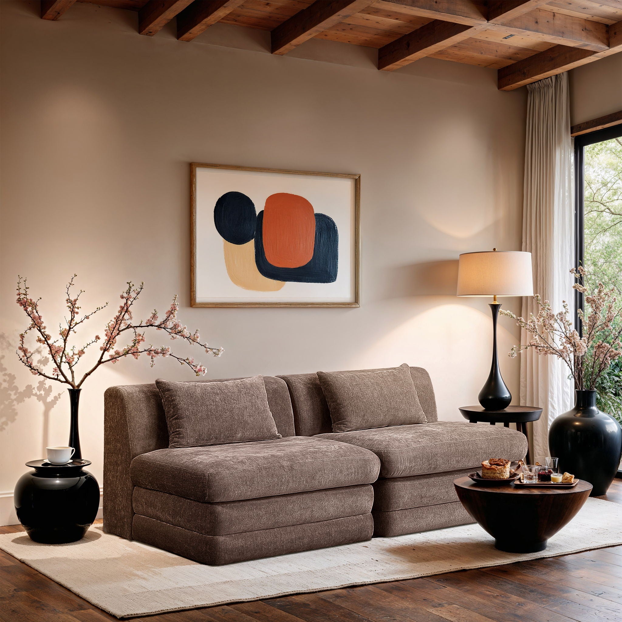 Stellar - 2 Piece 76" Upholstered Modular Armless Loveseat