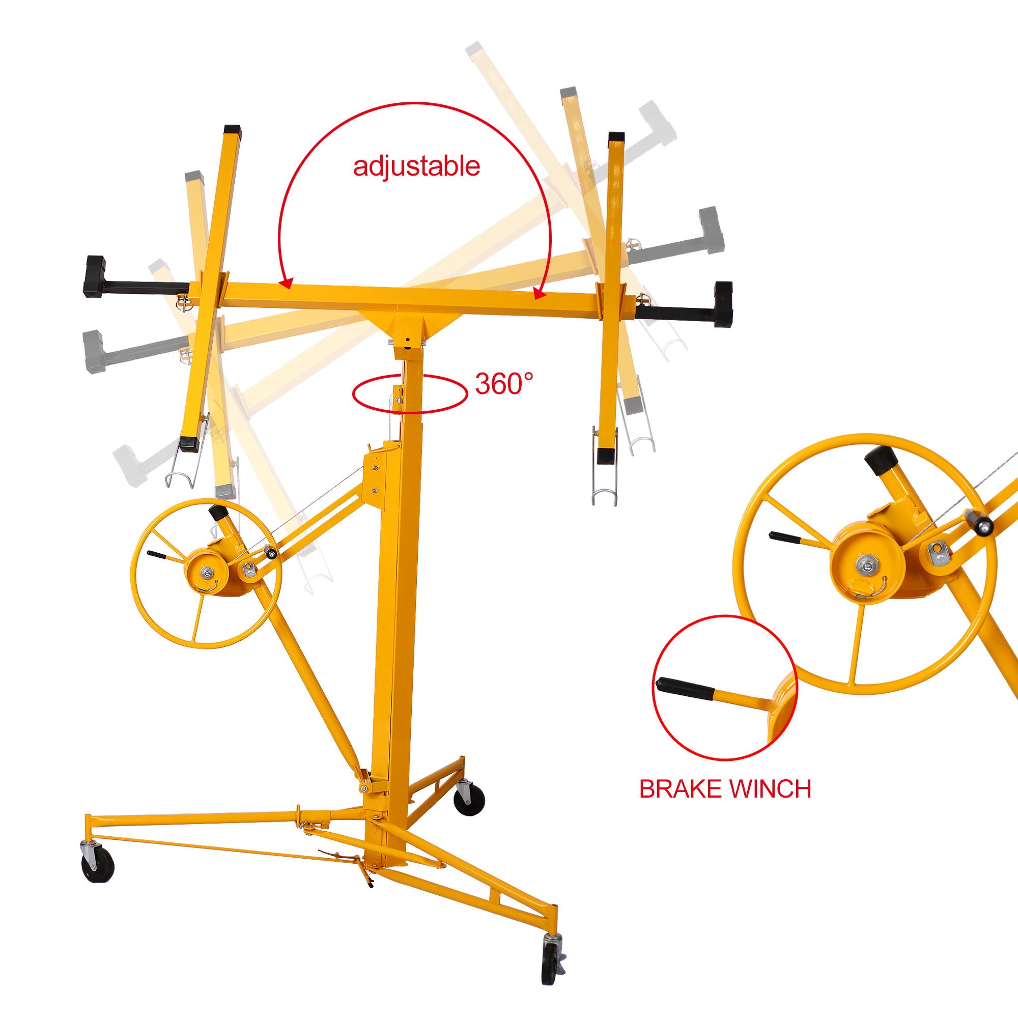 Heavy Duty Drywall Lift Panel Hoist With Adjustable Height And Safety Features