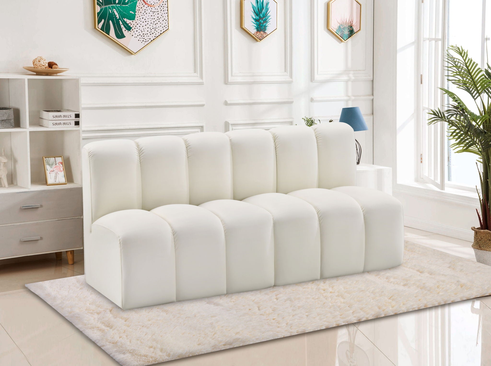 Arc - Faux Leather 2 Seats Modular Sofa