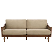 3 Seater Sofa With Rattan Armrests