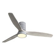 52" 18W LED Ceiling Fan With Dimmable 6 Speed Remote 3 Blade Reversible DC Motor For Living Room - Silver