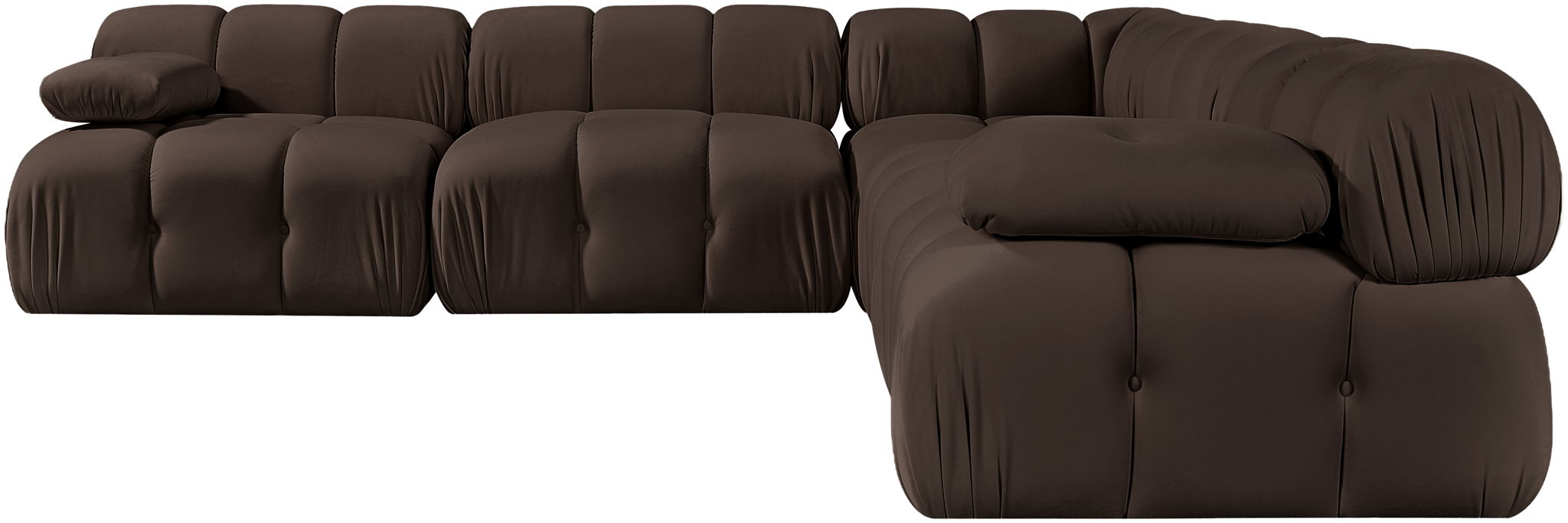 Orin - Velvet Fabric 5 Piece Modular Sectional