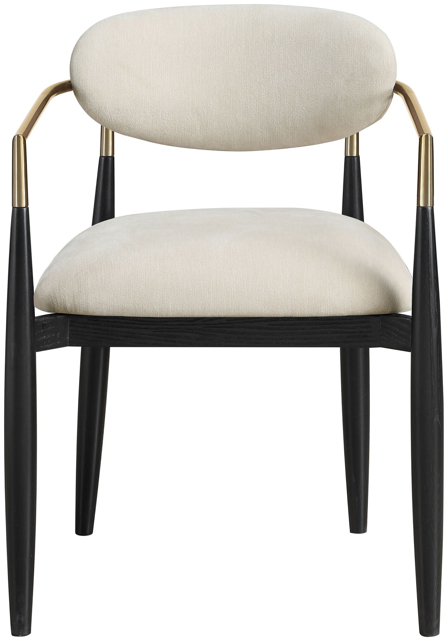 Riccio - Fabric Dining Arm Chair (Set of 2) - Black And Gold Frame