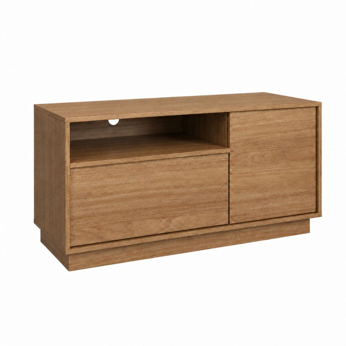 TV Stand For TVs Up To 45" With 1 Door, 1 Drawer, 1 Open Shelf - Oak