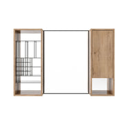 41.3" Wall Mounted Cabinet With Storage, Medicine Cabinet With Door And Adjustable Shelves - Imitative Oak