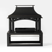 Fireplace, 50000 Btu Fire Pit, Wood Burning Chimney For Outside - Black