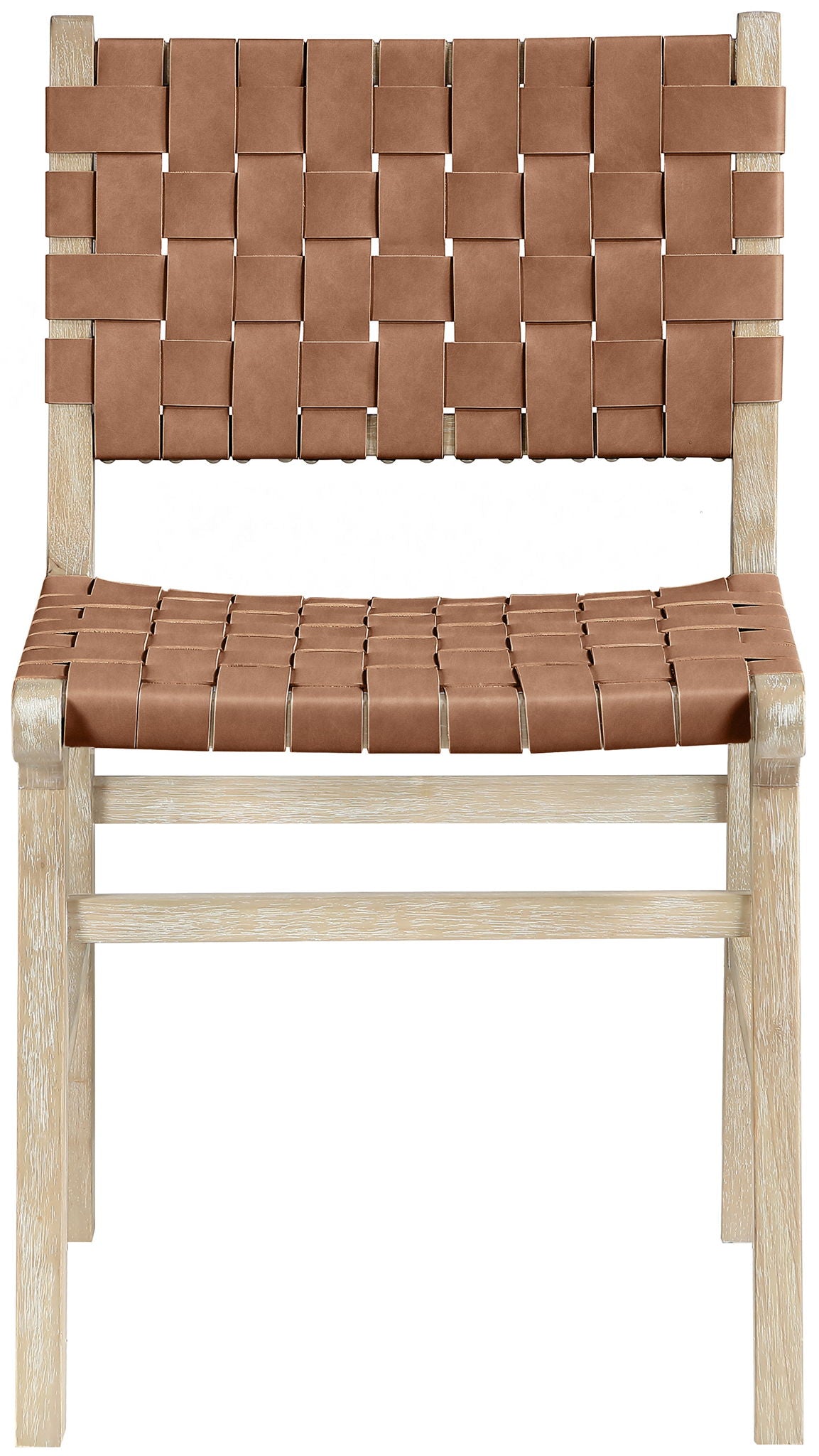 Entwine - Vegan Leather Upholstered Dining Chair - Painted Natural