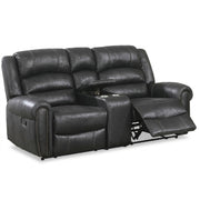 Power Reclining Loveseat With USB Port And Cup Holder Console - Black