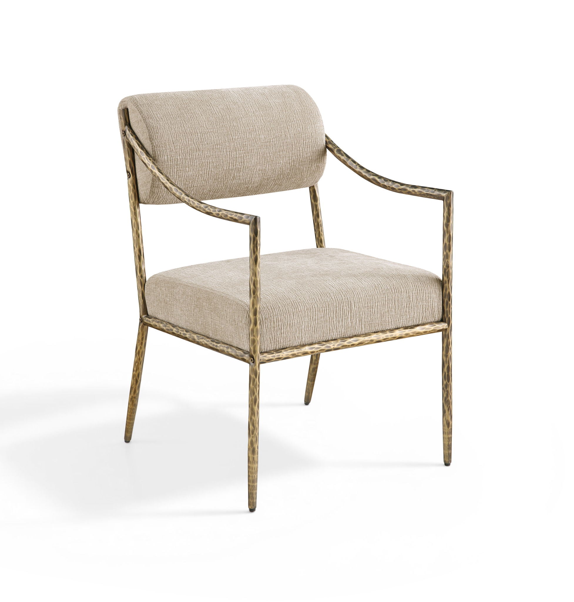 Bastille - Upholstered Dining Arm Chair (Set of 2) - Brass Frame