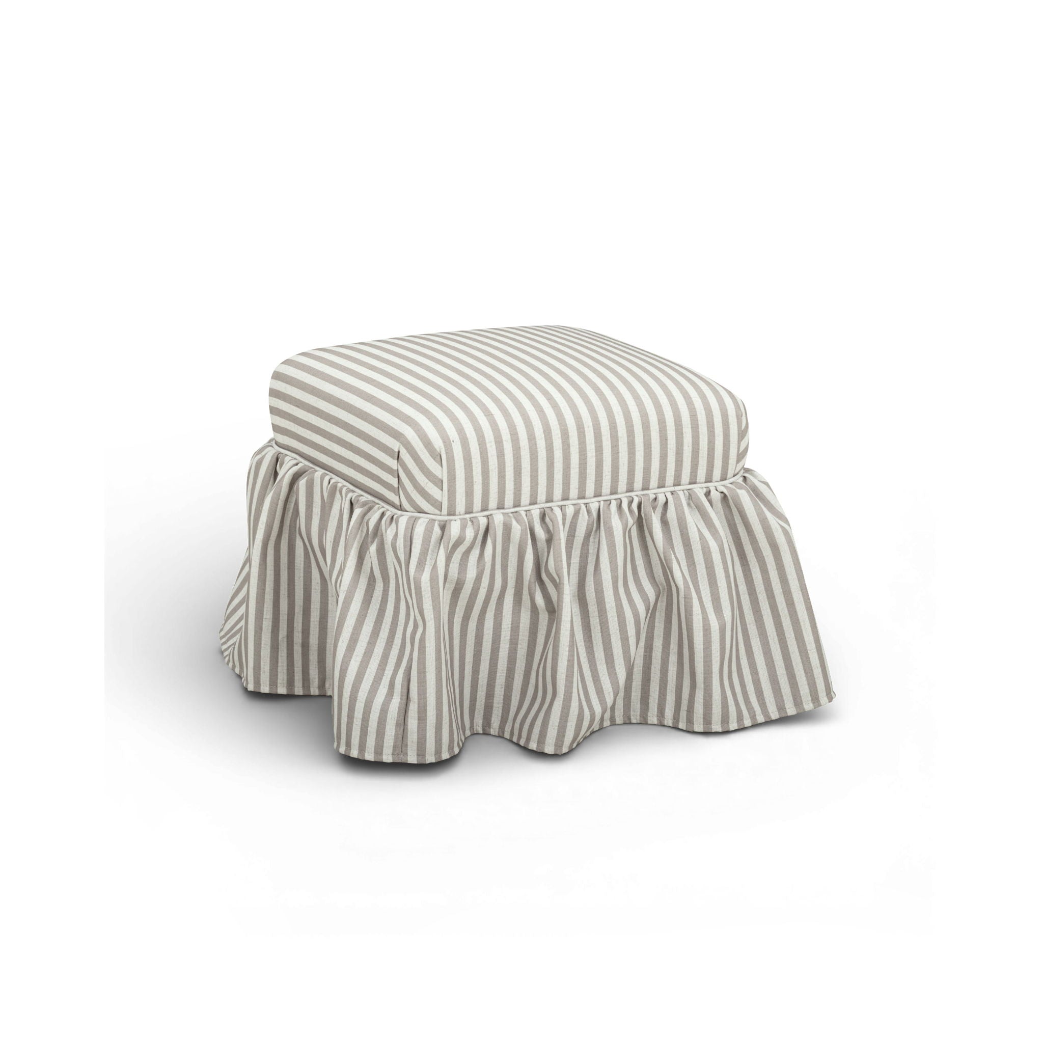 Gertrude - Striped Linen Ottoman