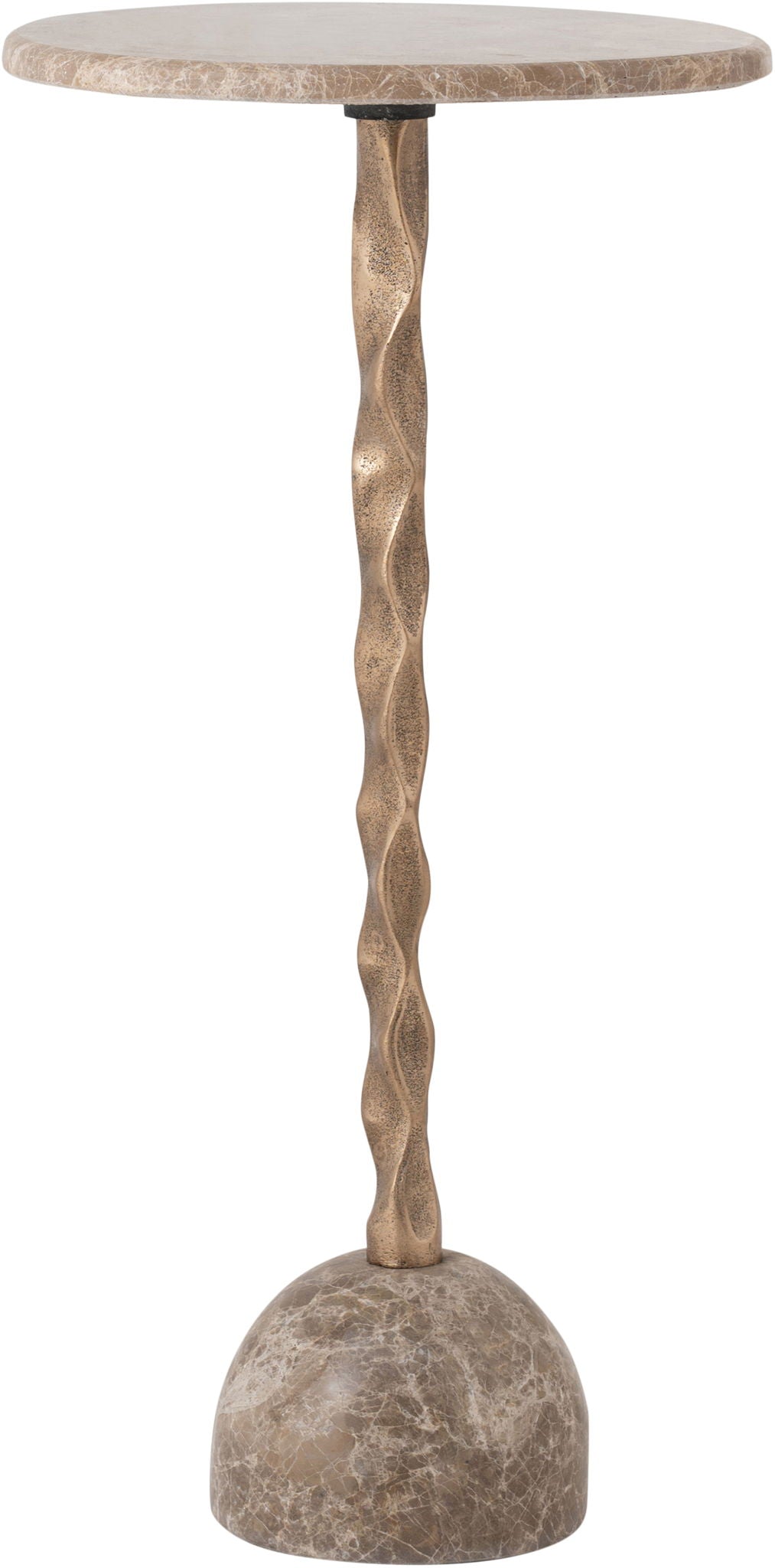 Helix - Genuine Marble Top And Aluminum Base End / Side Table