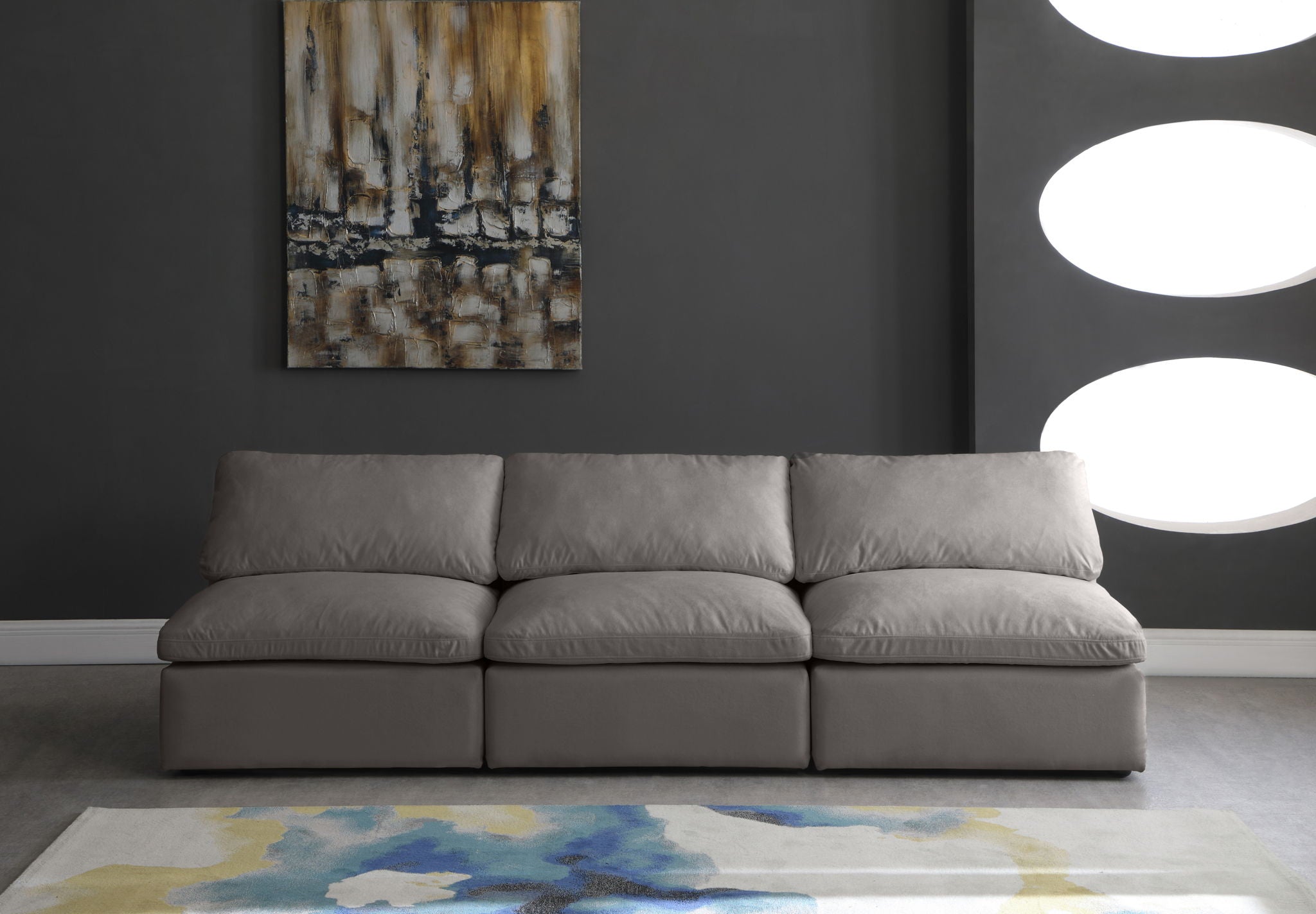 Plush - Modular Armless 3 Seat Sofa