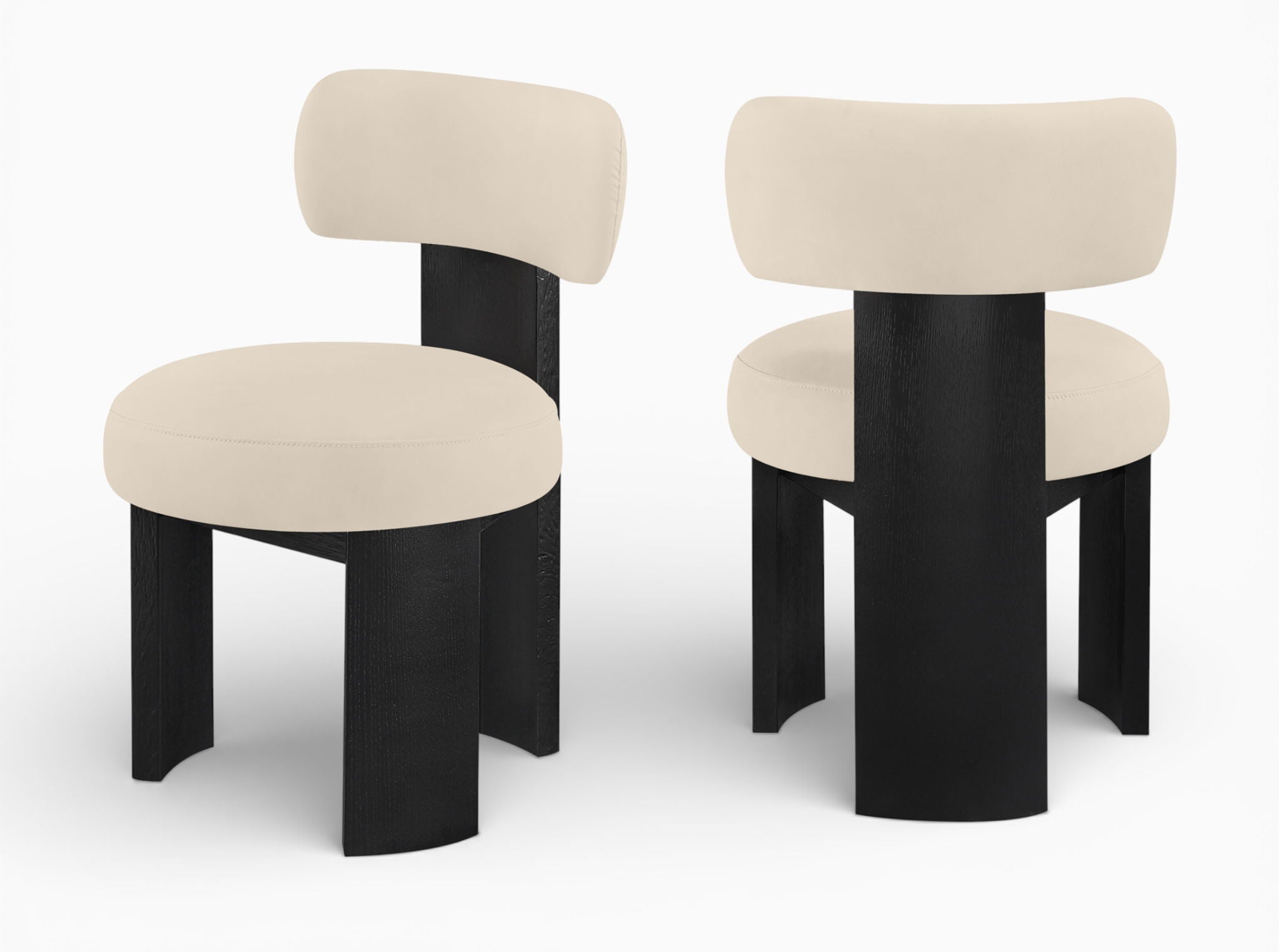 Atelier - Vegan Leather Upholstered Dining Chair (Set of 2) - Black Frame