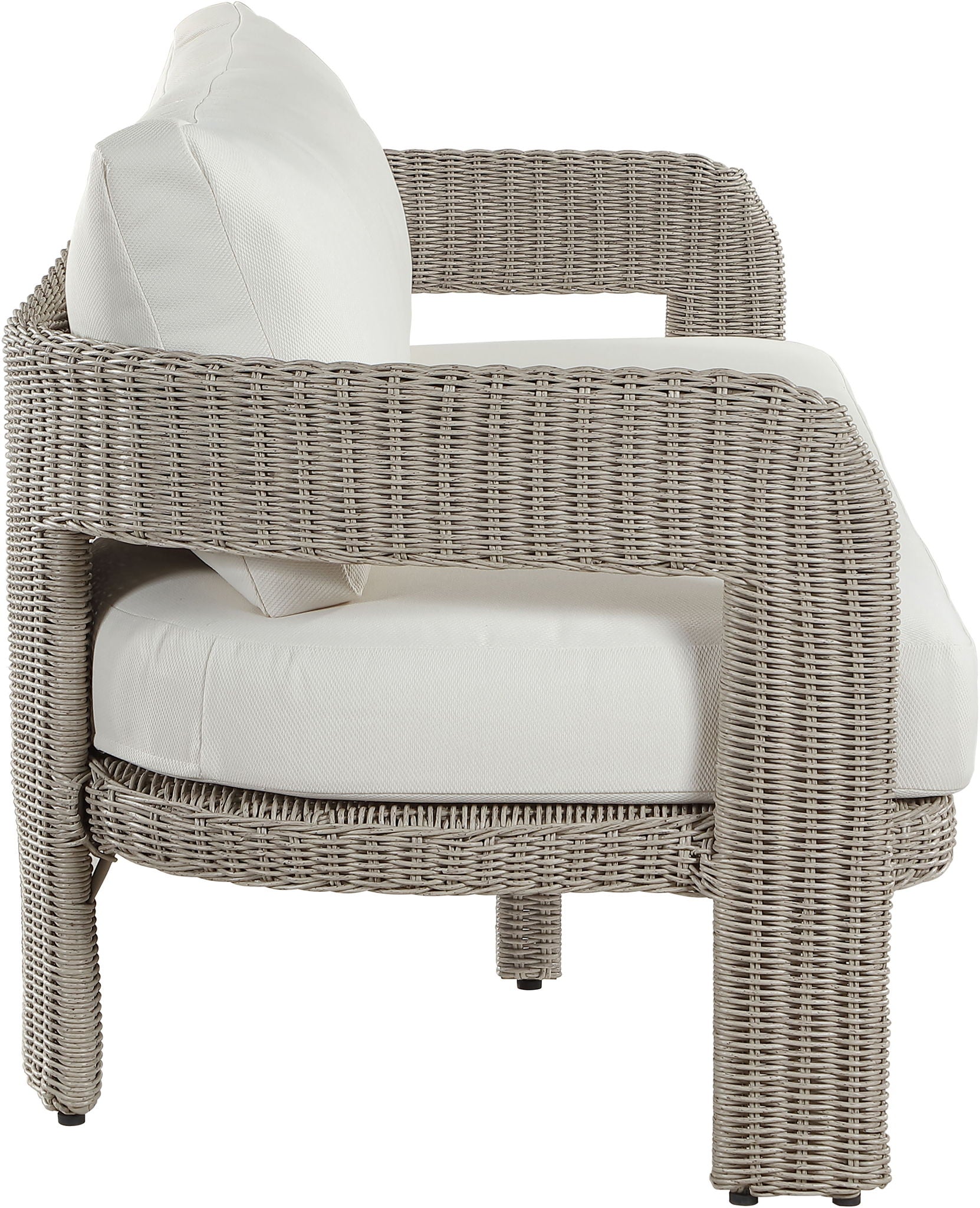 Sandbay - Olefin Water Resistant Fabric And Wicker Outdoor Patio Sofa