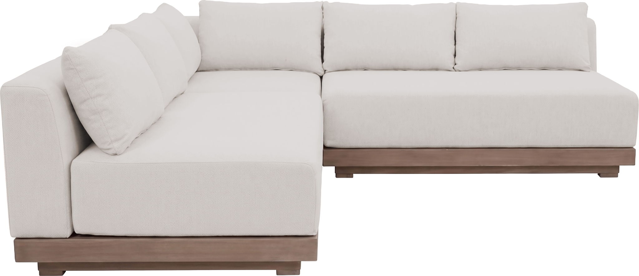 Solace - Olefin Performance Fabric 3 Piece Outdoor Patio Modular Sectional (2 Loveseats & Corner Chair)