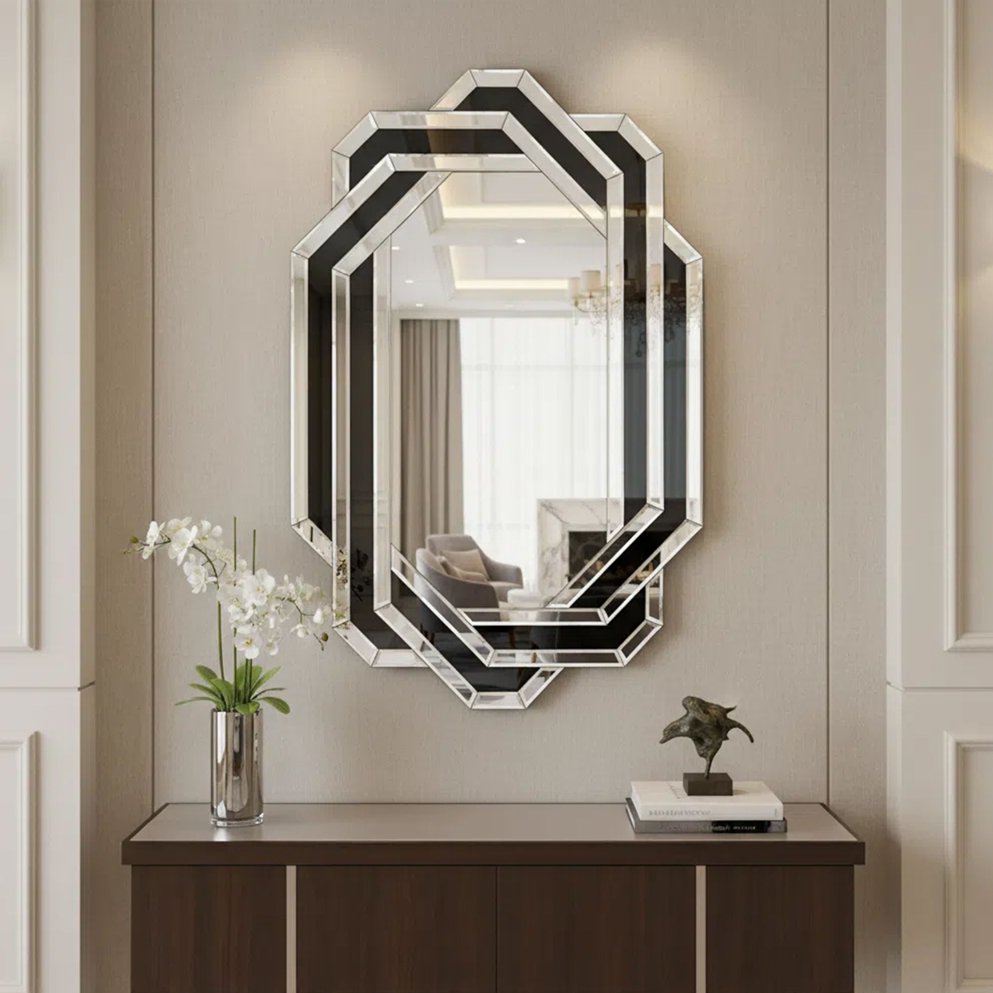 Diamond Wall Mirror - Silver