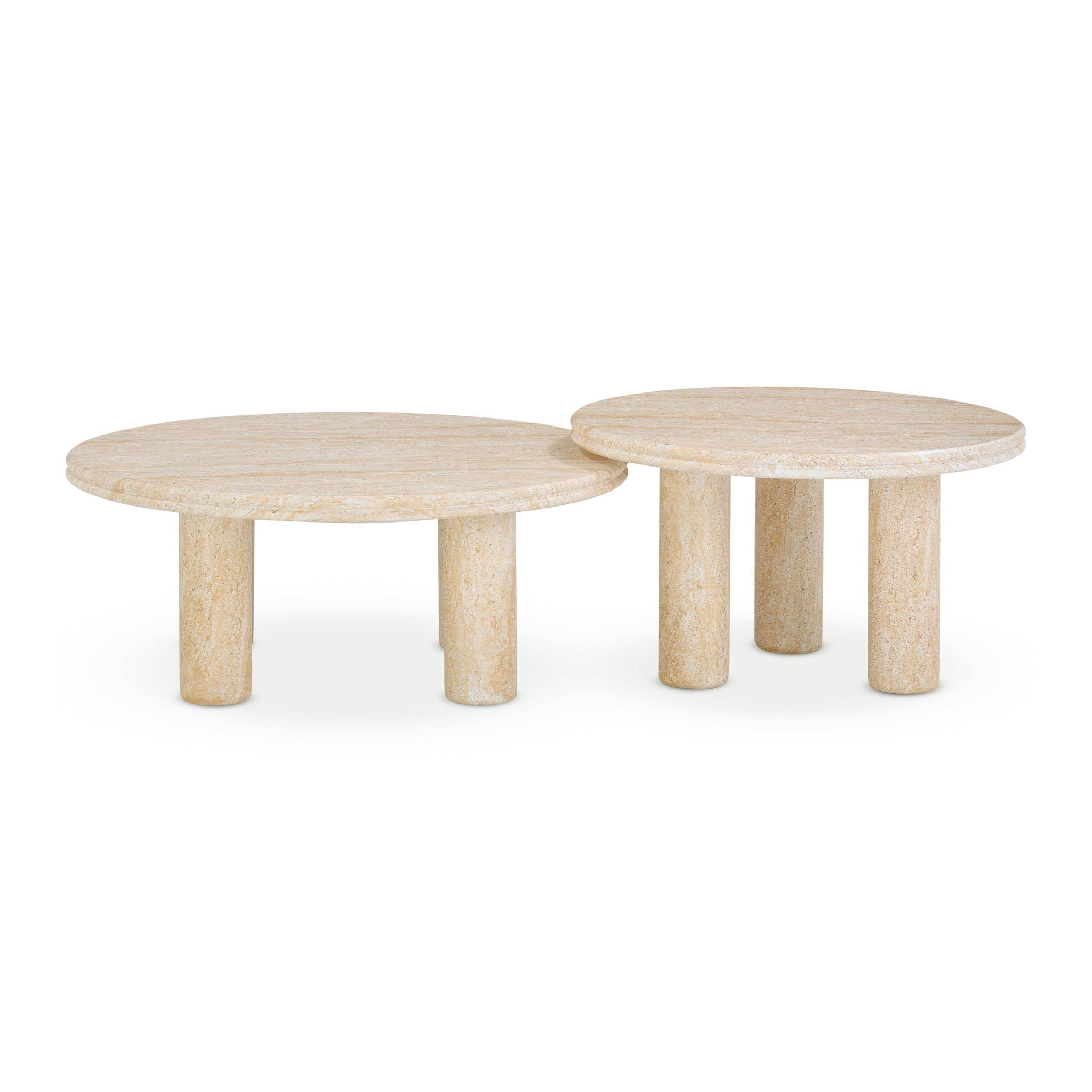 Amora - Indoor / Outdoor Nesting Accent Tables (Set of 2) - Travertine