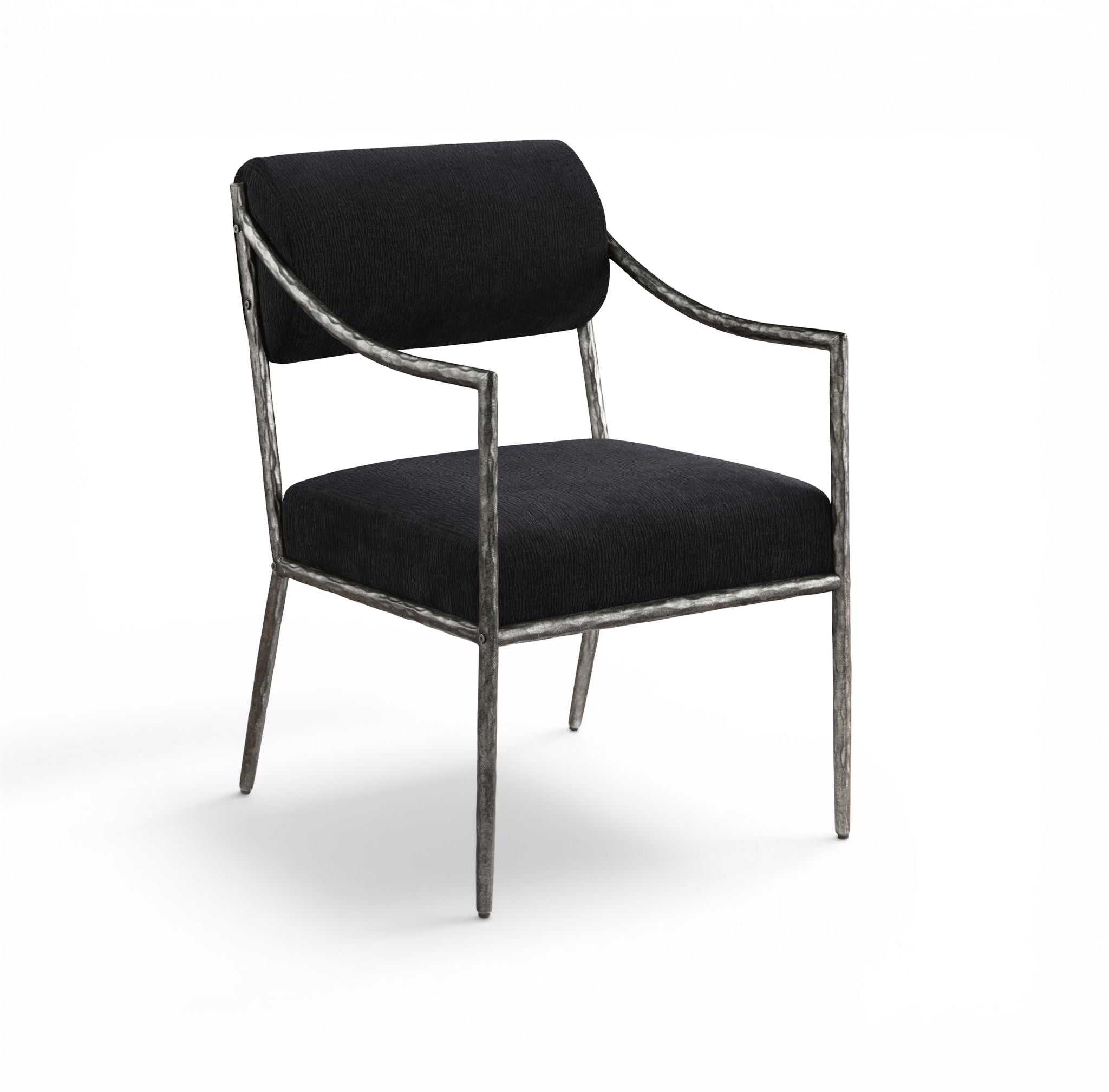 Bastille - Upholstered Dining Arm Chair (Set of 2) - Silver Frame