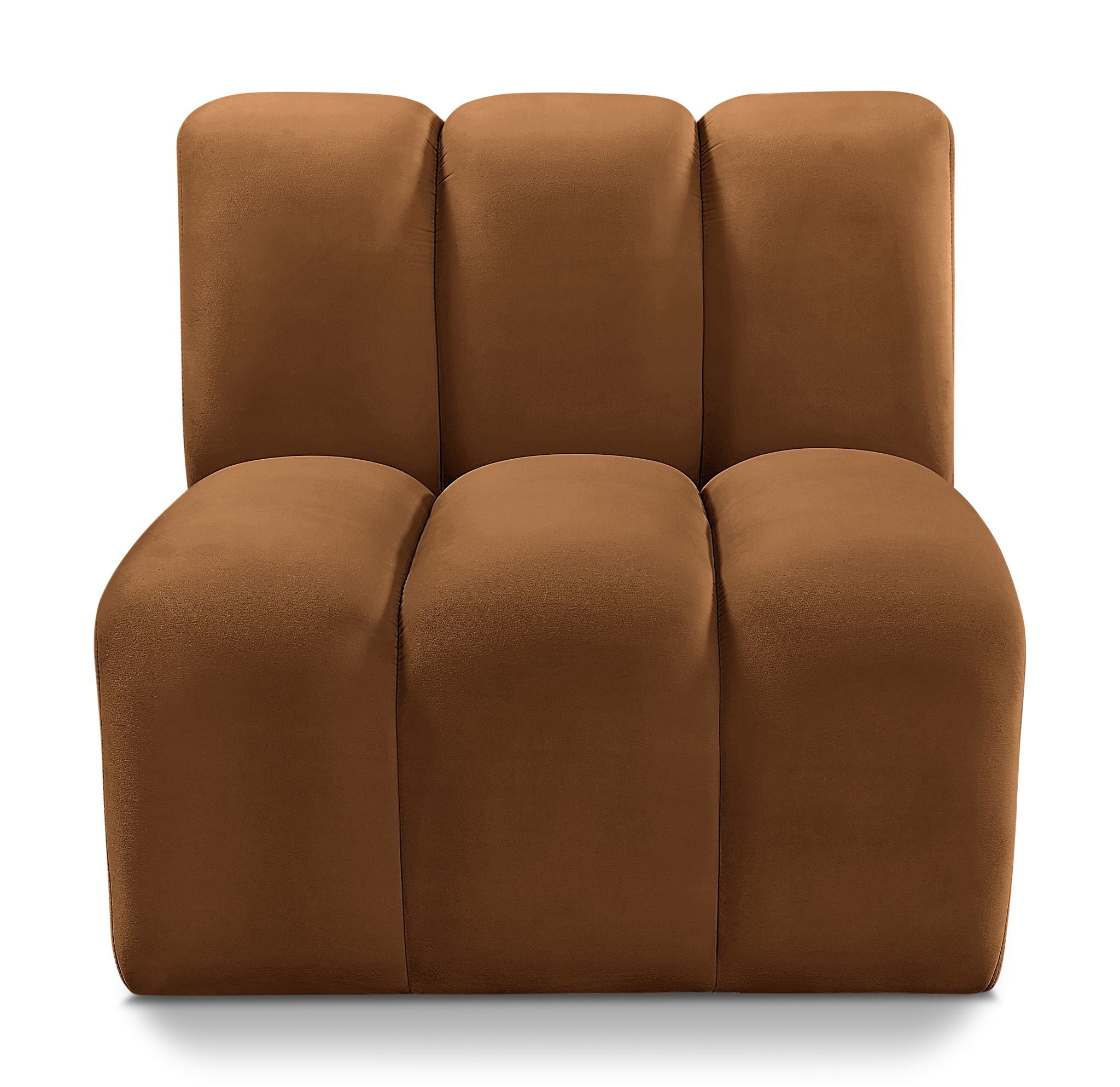 Arc - Velvet Straight Chair - Saddle