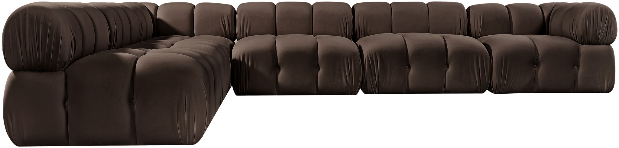 Orin - Velvet 6 Piece Modular L-Shaped Sectional